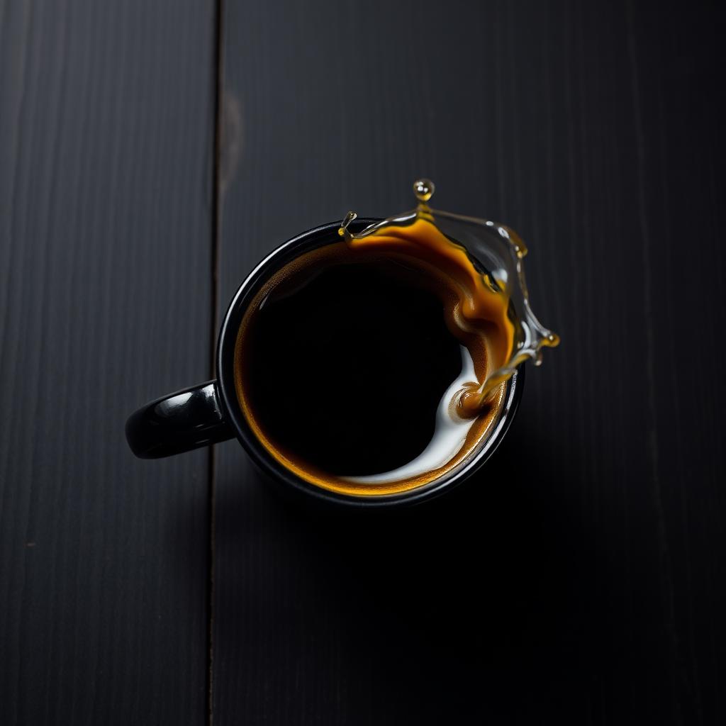 Espresso in schwarzer Tasse